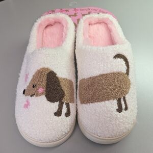 Dachshund Slippers with Pink Interior